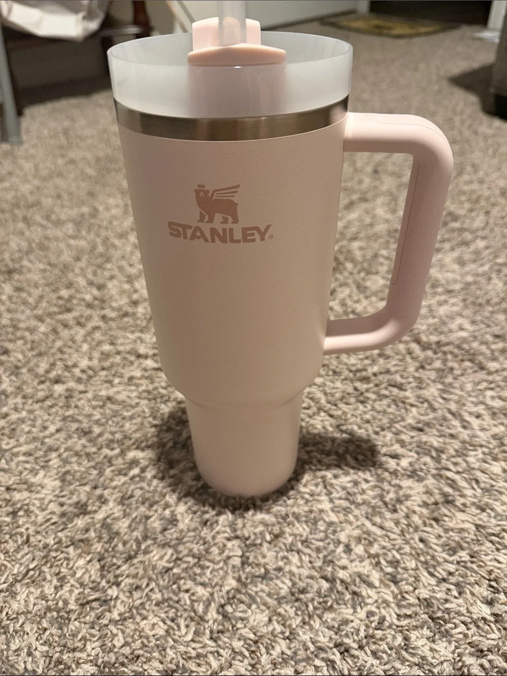 Stanley Blush Pink Insulated Travel Mug with Handle